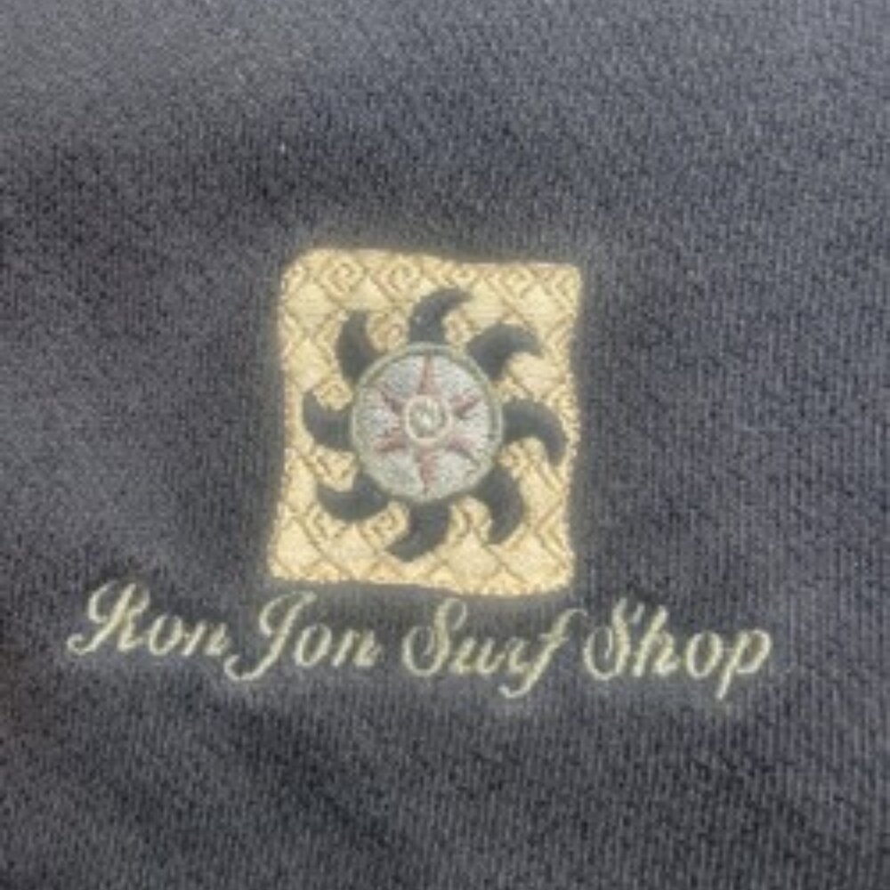 Ron Jon Surf Shop Black Tank Dress / Cover-Up – Y2K Beach Vibes, Terry-Lined Str